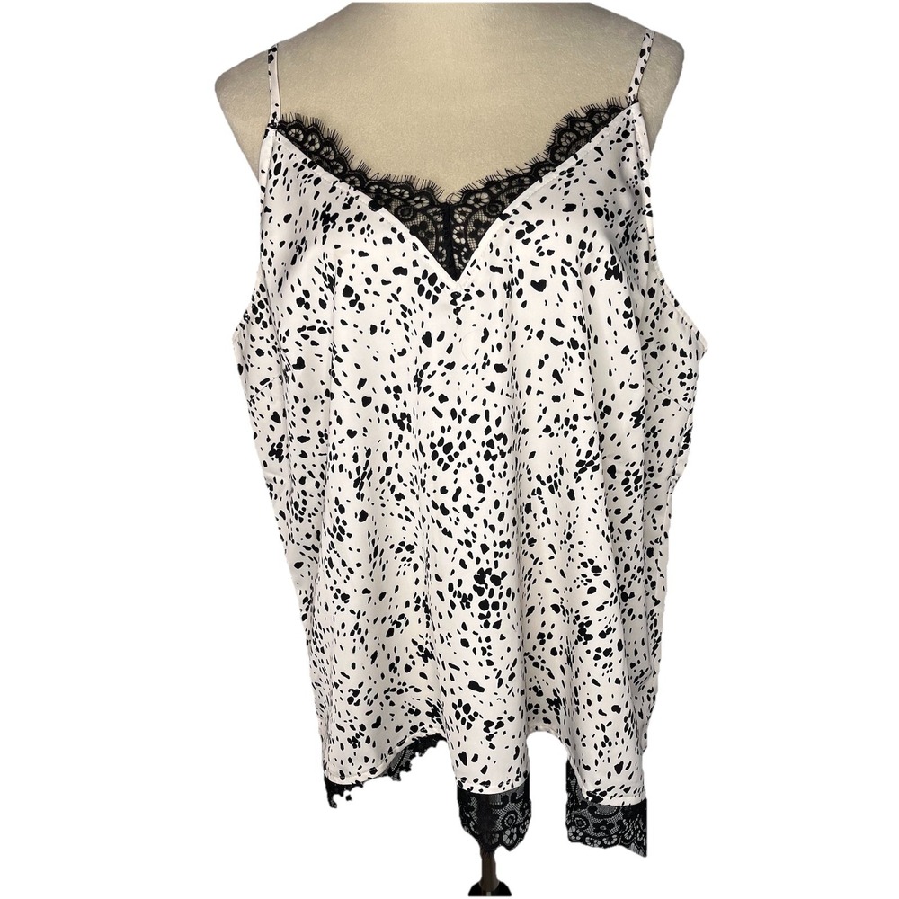 Divided Lace-trimmed Camisole Cami Top Women's Plus XXL V-Neck Y2K Festival